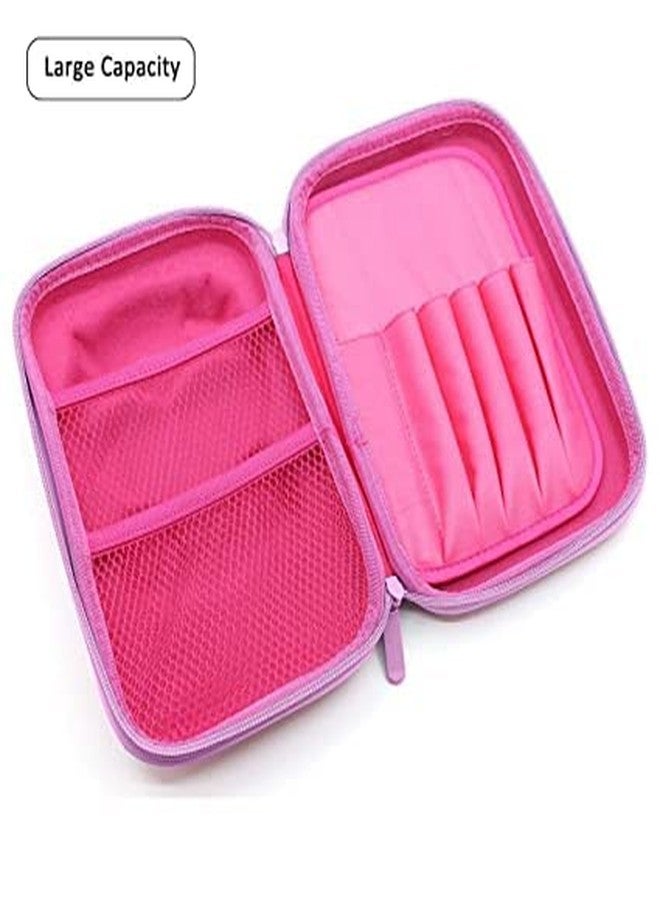 SHB Unicorn Print Large Capacity Hardtop EVA Pencil Pen Holder Case Box with Compartments for School Kids Girls Boys Multipurpose (Unicorn 1) (Flamingo) - Image 2